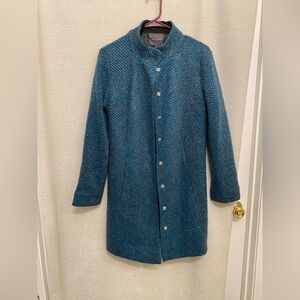 The Limited Teal Textured Pea Coat
